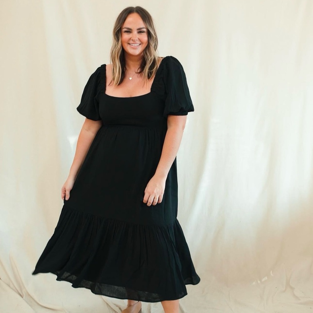 Madewell Black Puff Sleeve Dress